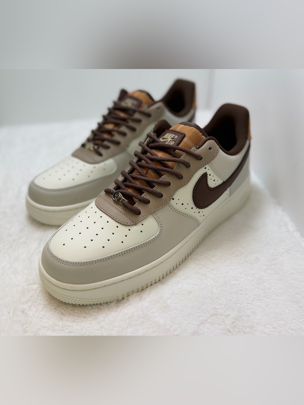 Nike Air Force 1 Low — Cream & Brown Men's Sneakers